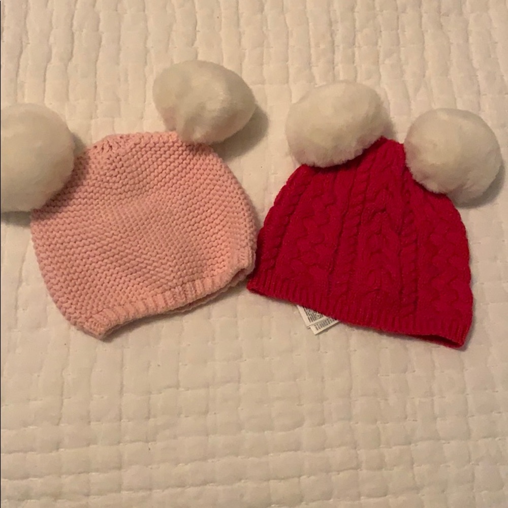 Baby girl pom Pom beanie hats